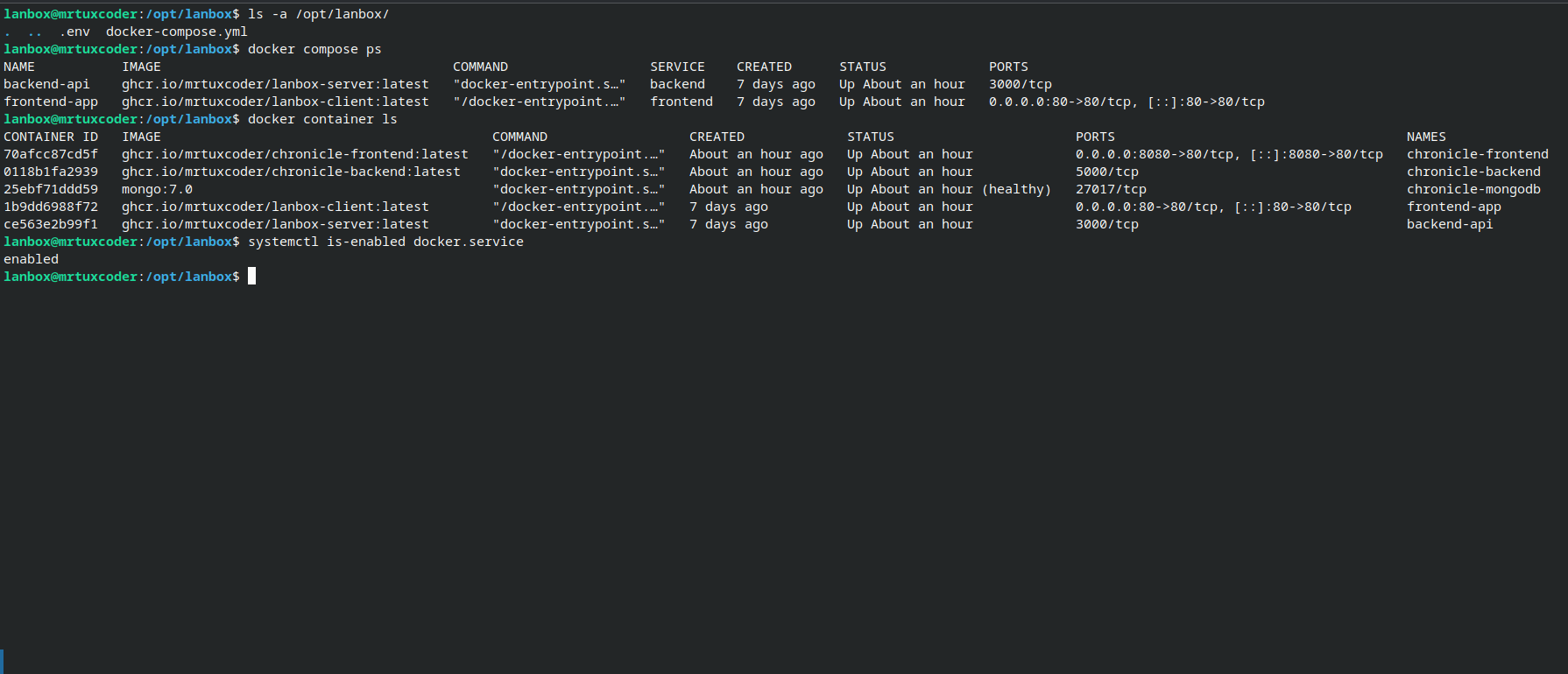 LANBox and Chronicle running simultaneously on the same Linux server